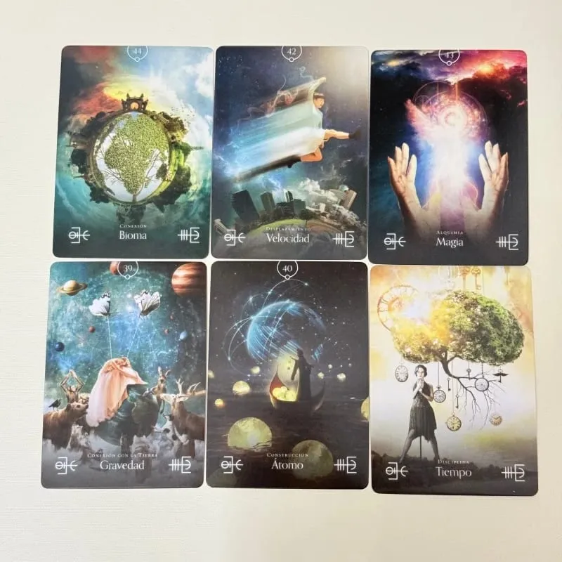 ORÁCULO DE LOS ELEMENTOS 神諭卡 44 張 西班牙文版命運占卜桌遊卡牌遊戲