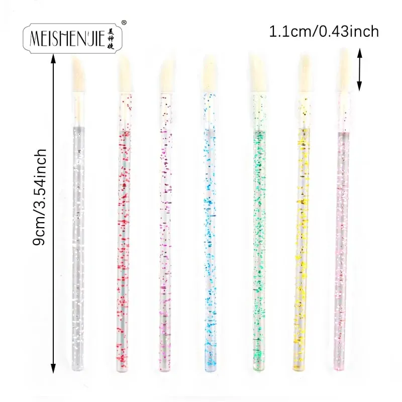 50 pçs escova de lábio cristal cílios extensão escovas rímel aplicador batom varinhas conjunto feminino pincéis de maquiagem ferramentas
