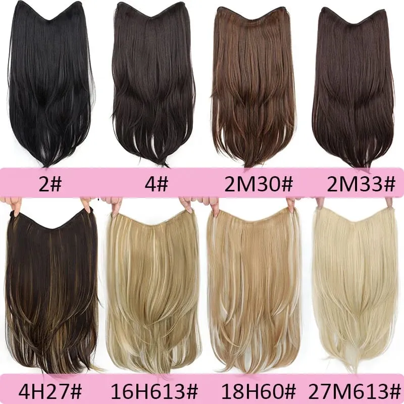 22 Polegada sintético longo micro encaracolado em camadas extensão do cabelo remendo natural olhando invisível peruca de uma peça para mulher — image 4