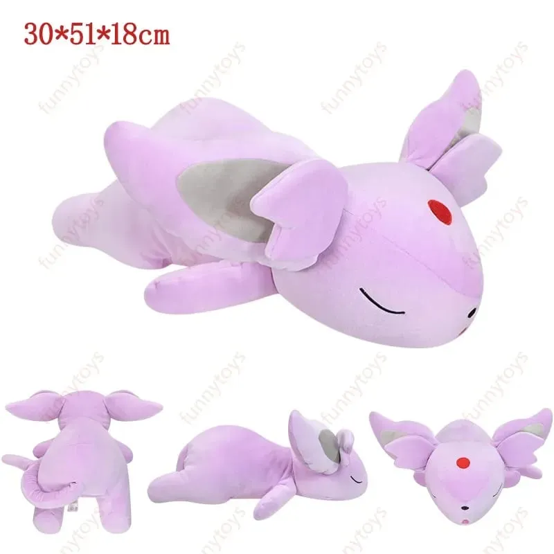 Travesseiro de pelúcia Pokémon para posição de dormir Leafeon Espeon Sylveon Furret Cubone Scorbunny Bulbasaur Squirtle Almofada de pelúcia macia