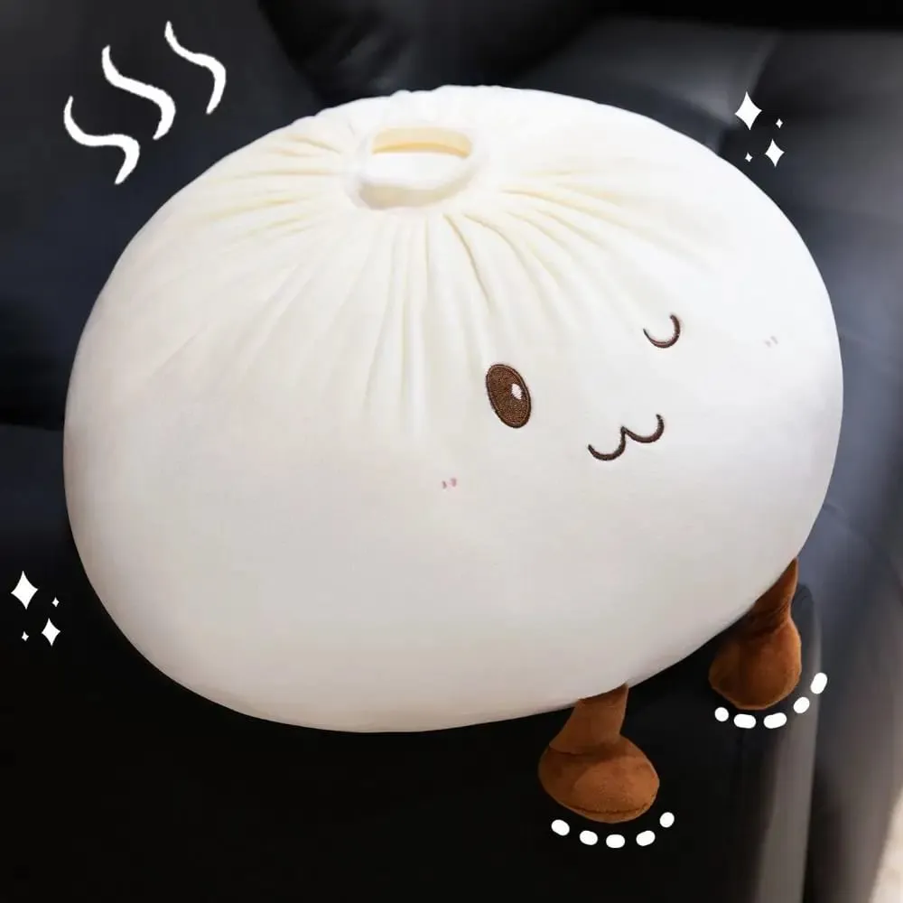 Super macio material de pelúcia pão cozido no vapor travesseiro de pelúcia fofo confortável pp algodão preenchido bolinho de pelúcia brinquedo alívio do estresse