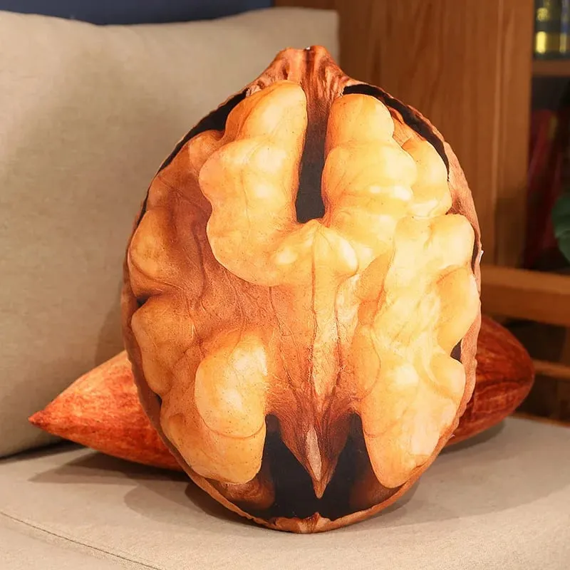 Simulational Nut Plush Pillow Creative Chestnut Plush Toy Funny Pecan Walnut Pillow Cushion Home Decor Kids Toy Birthday Gift