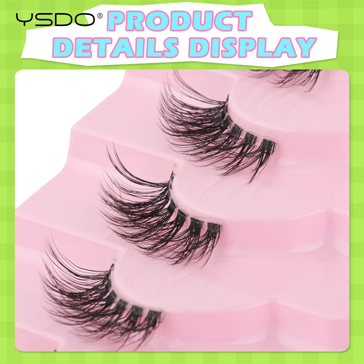 Half EyeLashes Natural Fluffy False Eyelashes Cat Eye Lash 3D Faux Mink Lashes Soft Winged Eyelash Extension Makeup Tool