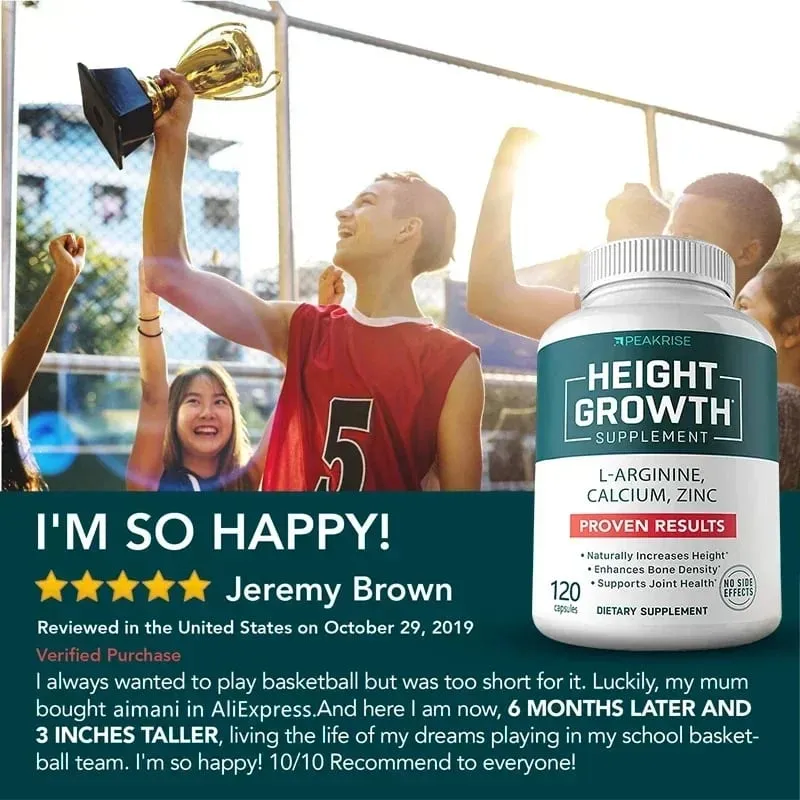 Calcium Vitamin D3 Zinc Increase Complement Promote Bone Growth and Health Increase Height for Adults and Kids