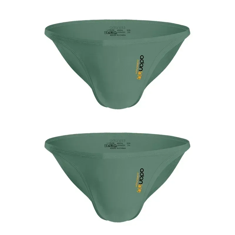 Cuecas modais masculinas de cintura baixa, sexy, cor sólida, simples, triângulo, roupa íntima, esportes, respirável, confortável, calcinha masculina