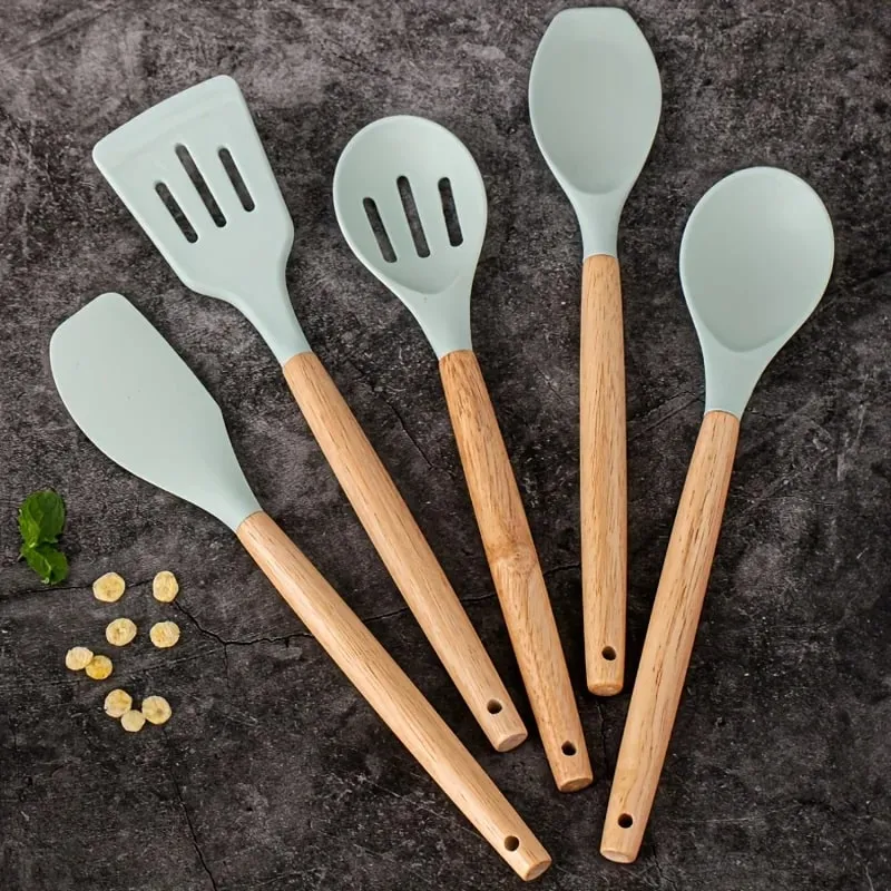 Conjunto de utensílios de silicone 14 unidades com suporte de plástico — image 16