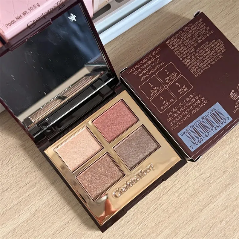 Conjunto de maquiagem luxuoso ct, paleta de sombra de quatro cores, pó fosco, efeito corretivo facial, batom de alta qualidade, cosméticos femininos
