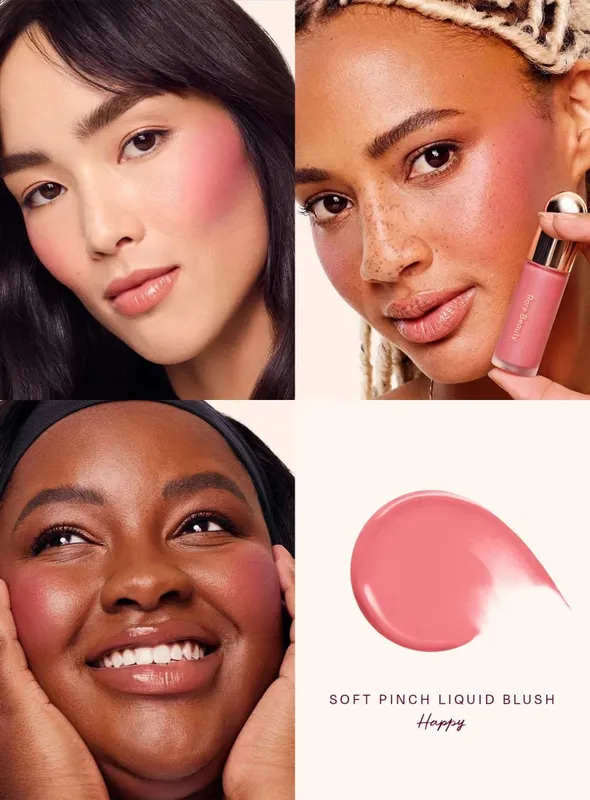 Rare Beauty Creme Derretido Blush Maquiagem Fosco Textura Perolada Glitter Blush Marcador Brilhante Nutrir Hidratar Brilho Labial