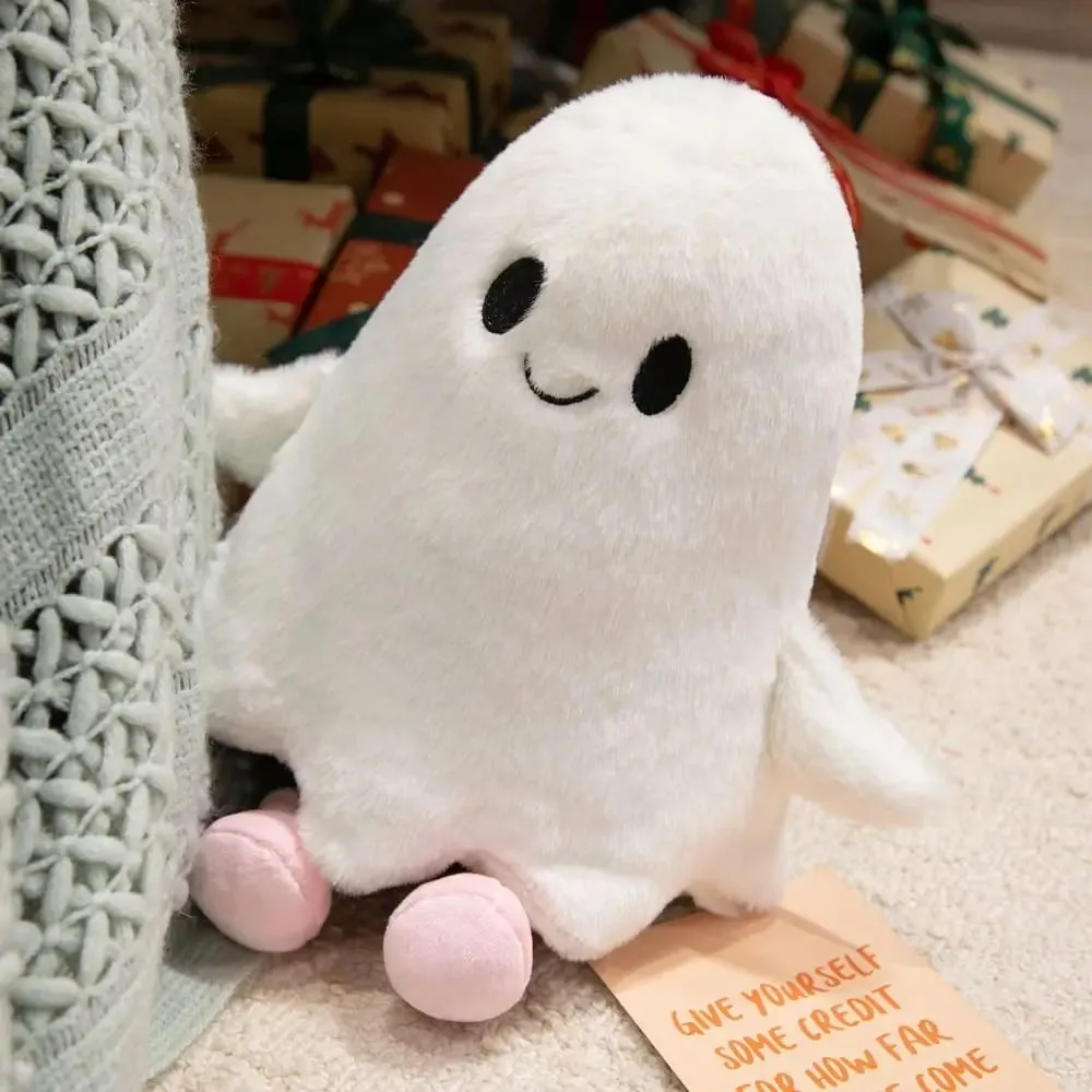 Simulação pequeno fantasma interativo feito à mão dos desenhos animados fantasma fofo coleção Holloween fantasma travesseiro decoração de casa
