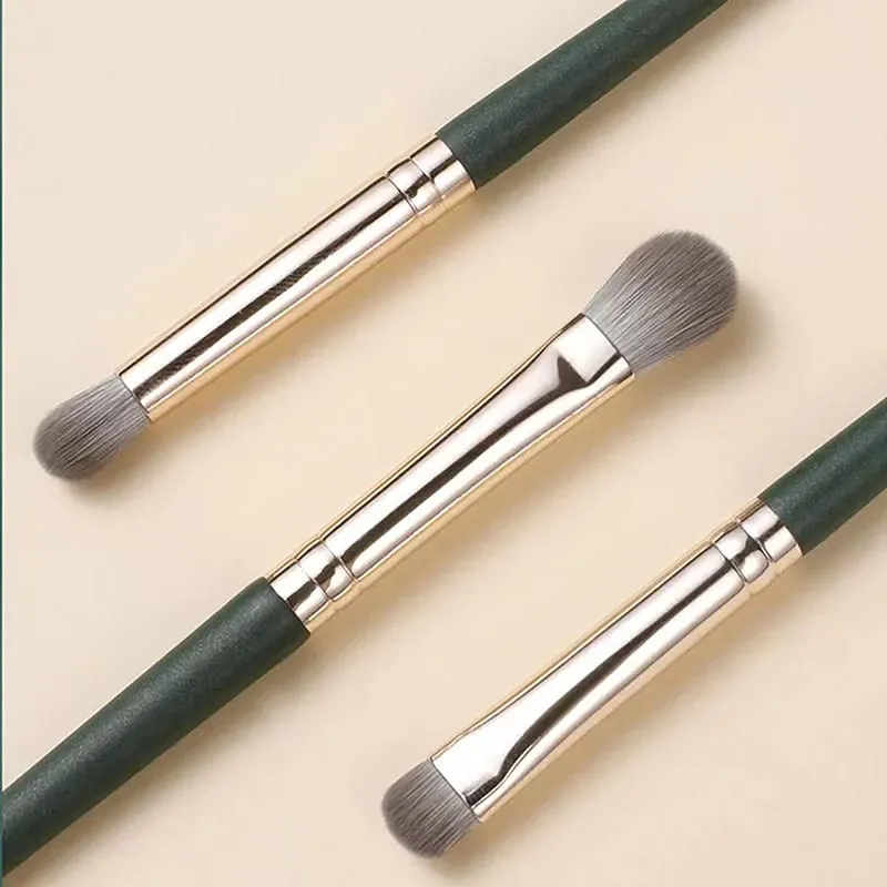 [E] 3 peças conjunto de pincéis para sombra de olho, conjunto de ferramentas cosméticas, iluminador deitado, mancha de bicho da seda, escova de cabelo macia, blush, maquiagem de beleza