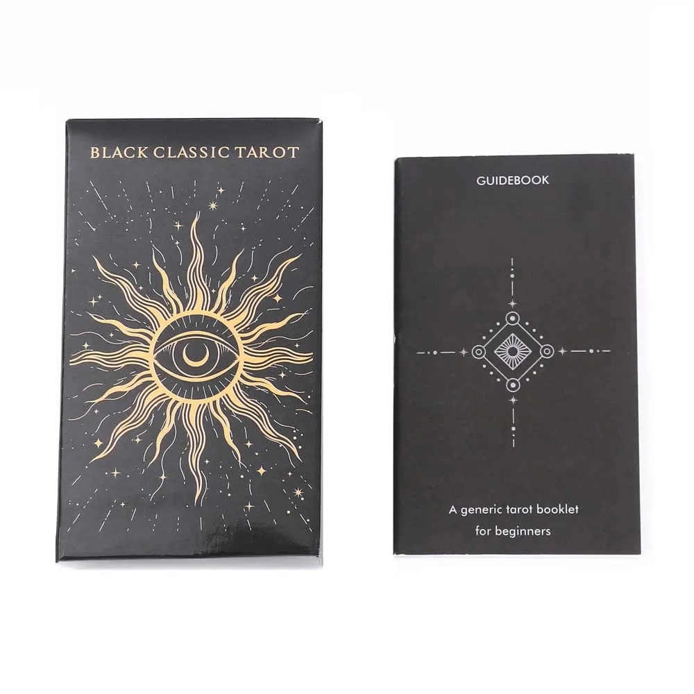 Baralho de cartas de tarô clássico preto 2026, 78 peças, conjunto de jogos de adivinhação com guia para reuniões familiares e jogos de tabuleiro — image 5