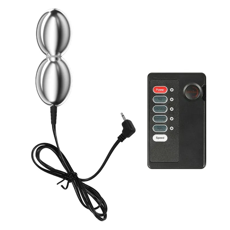 SM 電擊雙球肛門肛塞前列腺按摩器電刺激性玩具男同性戀女陰道刺激屁股擴張器