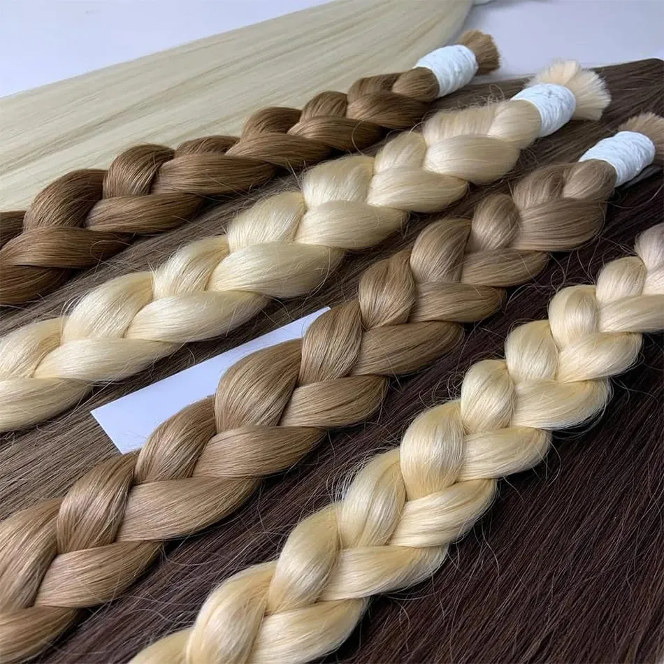 No Weft Virgin Bulk Human Hair Human Hair For Braiding 100% Unprocessed Human Hair Bulk Extensions Brazilian Natural Boho Braids