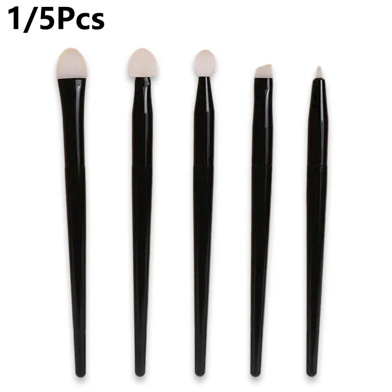 1/5 pçs pincéis de sombra de silicone macio lábio bálsamo delineador aplicador corretivo escovas de sobrancelha portátil maquiagem facial ferramenta de beleza — image 1