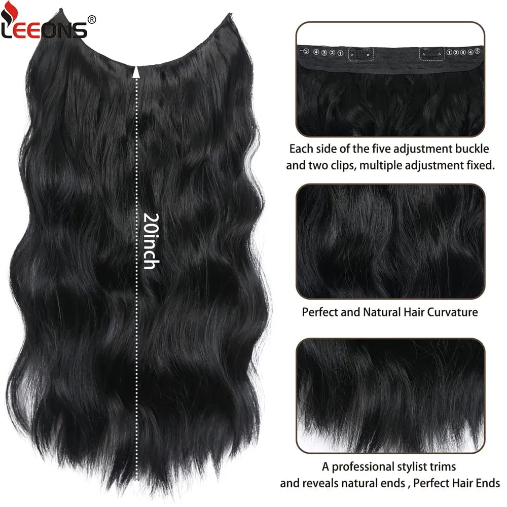 Synthatic Artificial Long Wavy Hairpiece Blonde Mixed Brown False Hair Piece For Women Two Clips Natural Hair Extension 17 Color