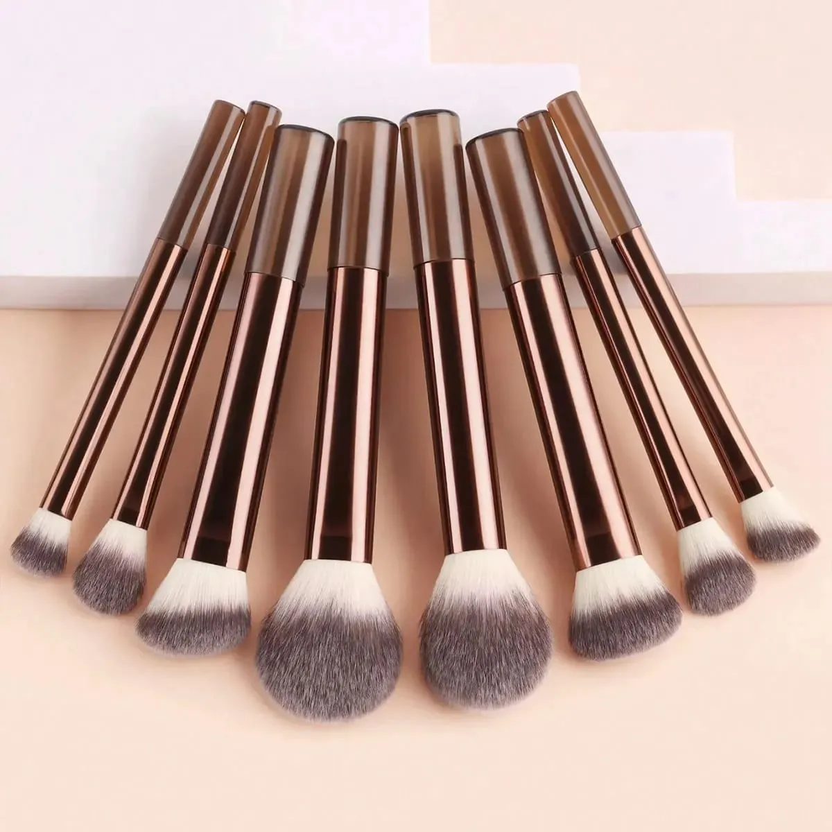 Professional Multifunctional Makeup Brush Set 8pcs Long-Handle Makeup Brushes Including Powder Blush Foundation Contour Nos