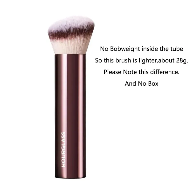 Pincel de maquiagem para base angular, pincel para base em pó, cabo de metal, tubo de alumínio, ampulheta, cosméticos de alta qualidade, 1 peça