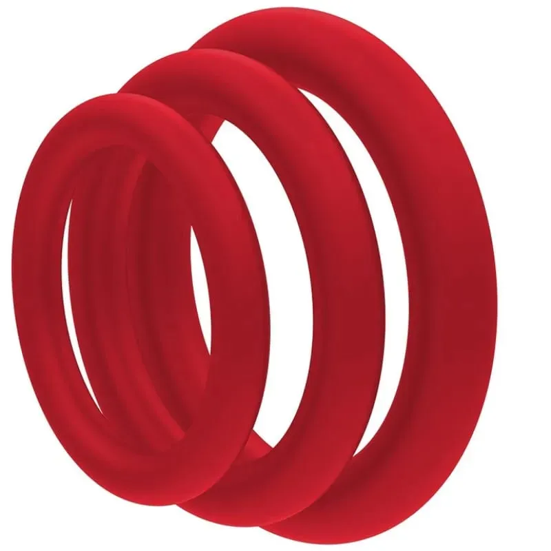 Anel peniano de silicone durável, anéis penianos para homens, atraso na ejaculação, brinquedos sexuais de borracha, anéis para homens 3 tamanhos