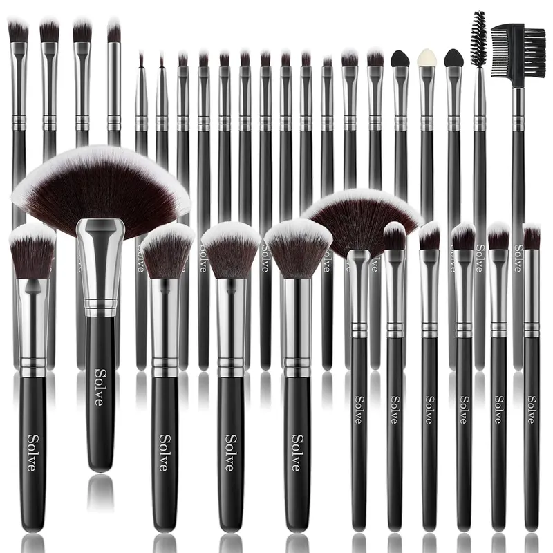 New Style Black 32pcs Makeup Brushes Set Premium Soft Cosmetic Powder Blending Foundation Eyeshadow Blush Brush Set Kit