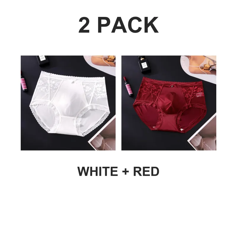 2 pacotes masculinos cuecas de renda de cetim de cintura média 3D bolsa strass arco alto elástico acabamento recortado suave — image 21