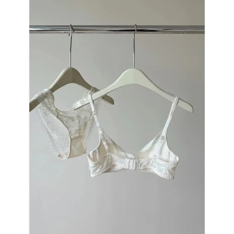 French Style Lace Underwire Bra | Half Cup Push Up Bra Large Bust Summer Lightweight Slimming Anti Sag Lingerie Set BANERDANNI