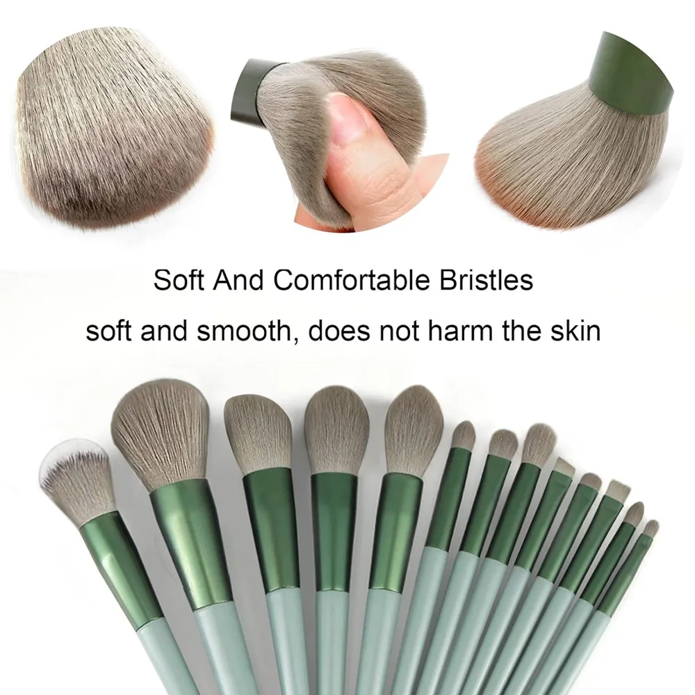 Conjunto de pincéis de maquiagem, 13 peças, esponja de maquiagem cosmética, caixa de limpeza, ferramenta de beleza, sombra, blush, pincéis profissionais
