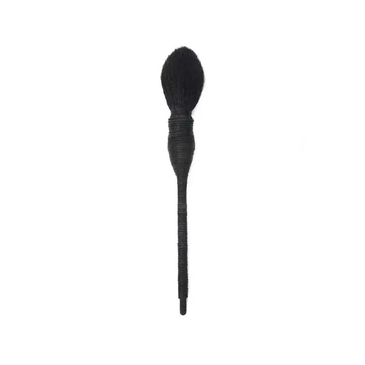 Pincéis de maquiagem planos de lã de cabra, rattan, base profissional, blush, pó solto, pincel de contorno para beleza, pincéis de maquiagem