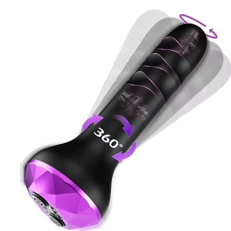 Vibrador anal rotativo 360 ° para homens, massageador de próstata, plugue anal, brinquedo adulto masculino, masturbador gay, brinquedos sexuais para homens e mulheres