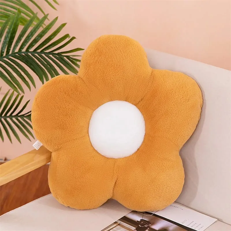 Practical 35cm Kawaii Colorful Flower Plush Pillow Cushion Soft Sunflower Plant Mat Stuffed Sofa Bed Sleeping Back Decor Gifts