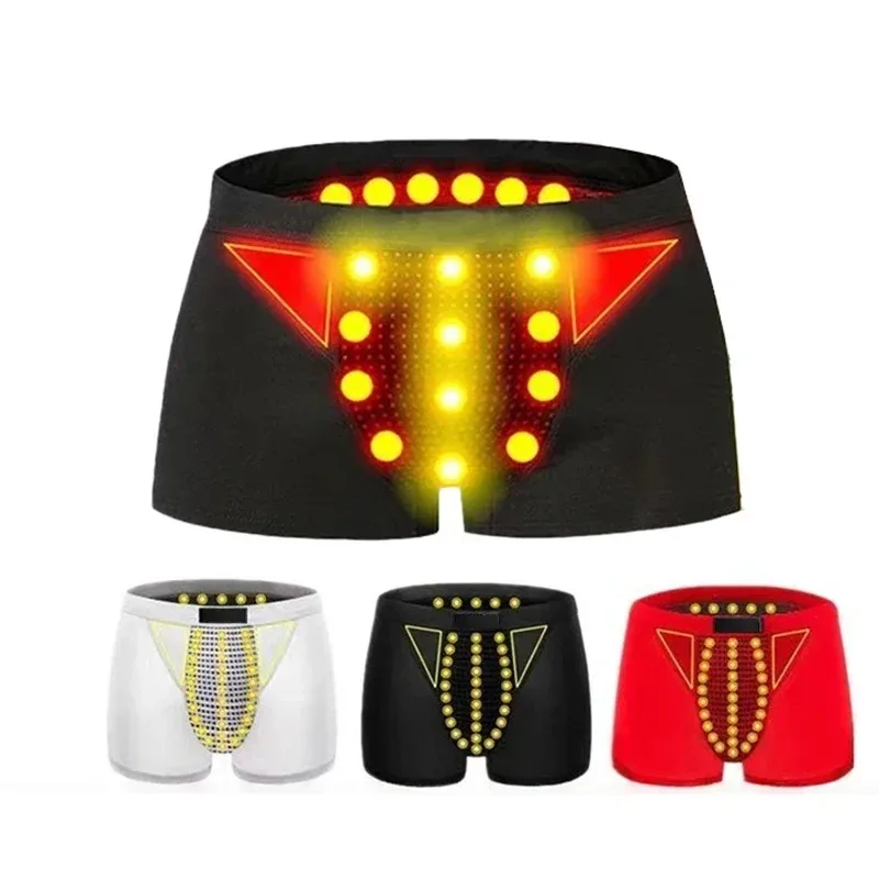 Cuecas boxer masculinas de terapia magnética, roupa íntima respirável e confortável com 22 ímãs de saúde para circulação sanguínea, tamanho L-6XL, 1 peça