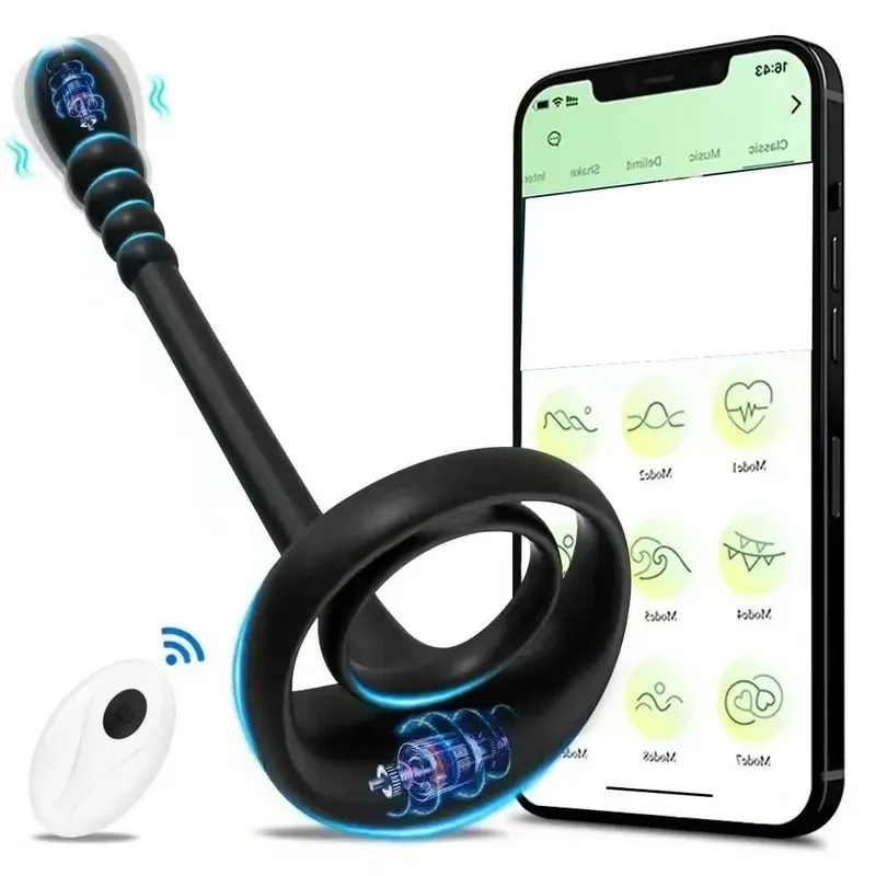 男士遙控雞巴環肛門肛塞刺激器應用程式控制前列腺陰莖按摩器自慰器成人性玩具適合男同性戀 18 歲以上