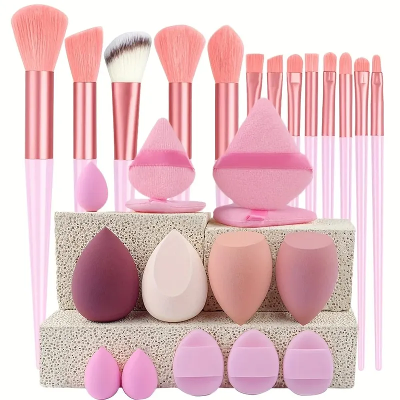 Pincéis de maquiagem 8-29pcs kit de maquiagem profissional feminino cosméticos pincel de pó macio sombra fundação conjunto completo ferramenta de beleza de viagem
