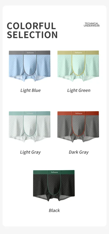 MiiOW 3Pcs Cool Ice Silk Men Underwear Boxers 7A Antibacterial Men's Panties Seamless Mesh Breathable Mens Underpants Man Boxers