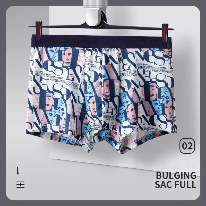 MiiOW 4Pcs Man Underwear Boxers Men's Panties Breathable Polyester Innerwear Sexy Men Underpants Boxershorts Antibacterial