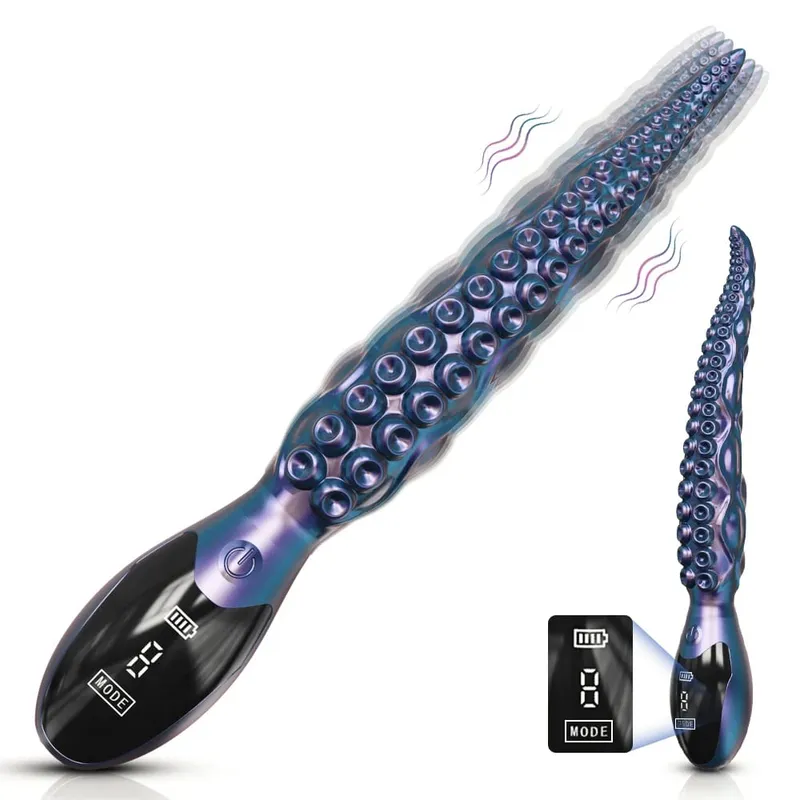 振動逼真 G 點假陽具 - LED 顯示章魚觸手陰蒂振動器 10.7 英寸矽膠假陽具成人性玩具女式 — image 9