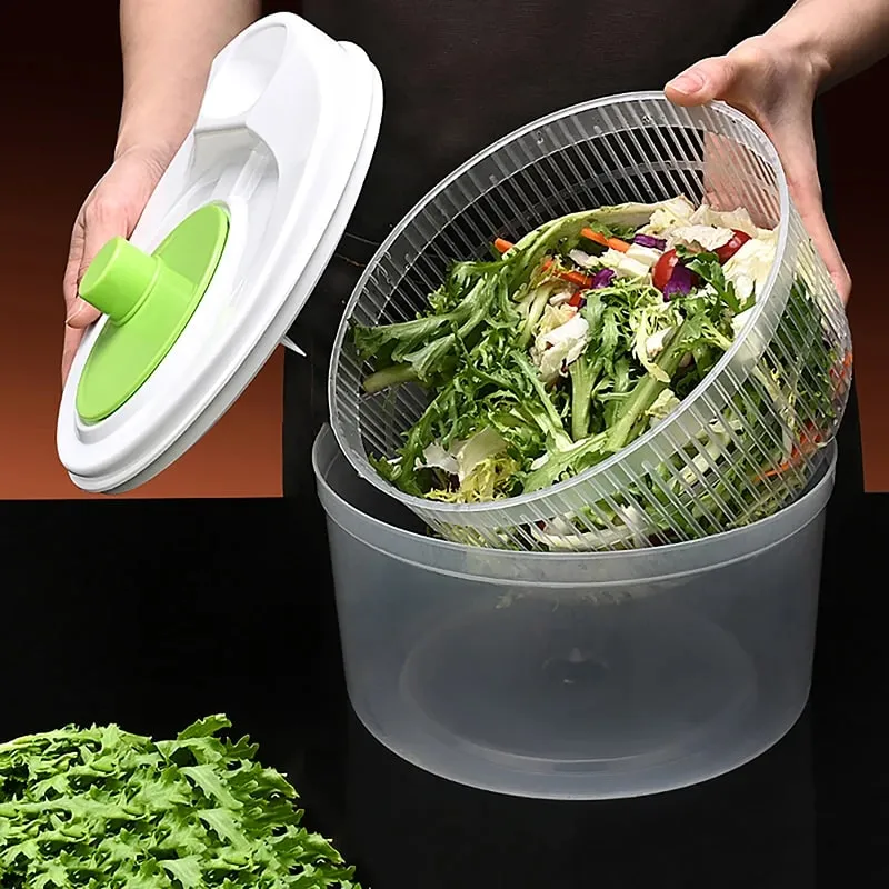 Salada girador secador vegetal frutas cesta de drenagem alimentos desidratador lavagem rápida secagem manual centrífuga cozinha ferramenta do agregado familiar