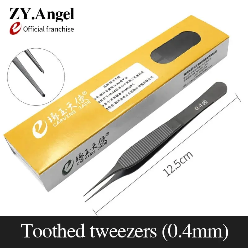 Edison Tweezers For Medical Plastic Surgery Double Eyelid Cosmetic Nose Surgery Big Belly Tweezers With Teeth And Hooks — image 7