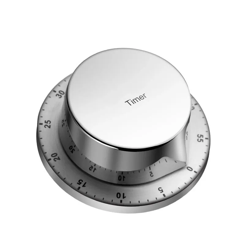 Luxo 304 aço inoxidável cozinha temporizador magnético volta cozinhar ferramenta de cronometragem texturizado cronômetro cronógrafo para fitness e estudo