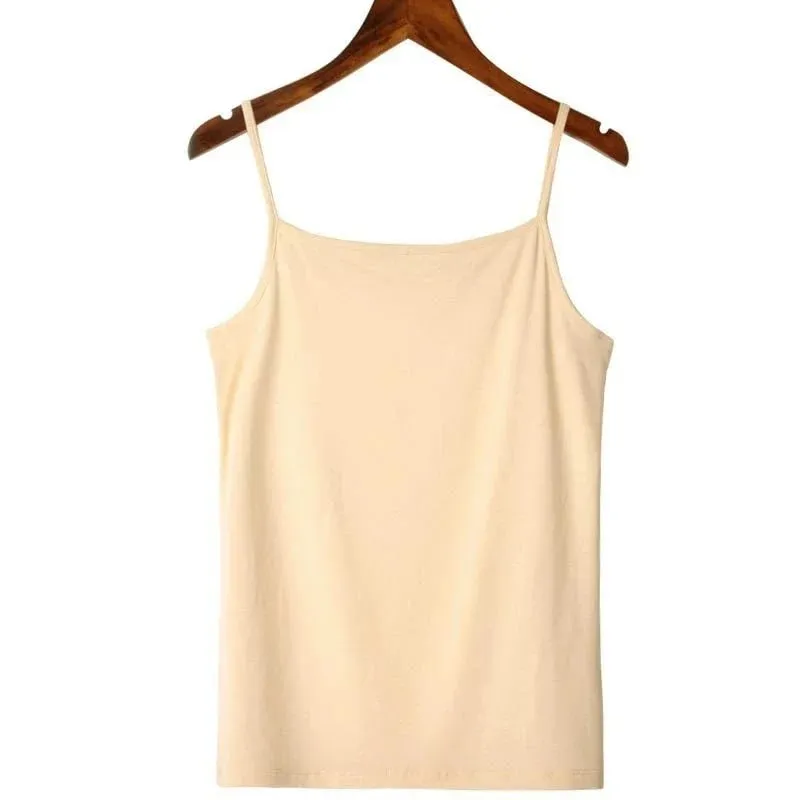 Solid Color Sleeveless Camisole Vest Casual Basic Slim Tank Top All Match Daily Women Summer Fashion Streetwear Tops Underwear — image 11