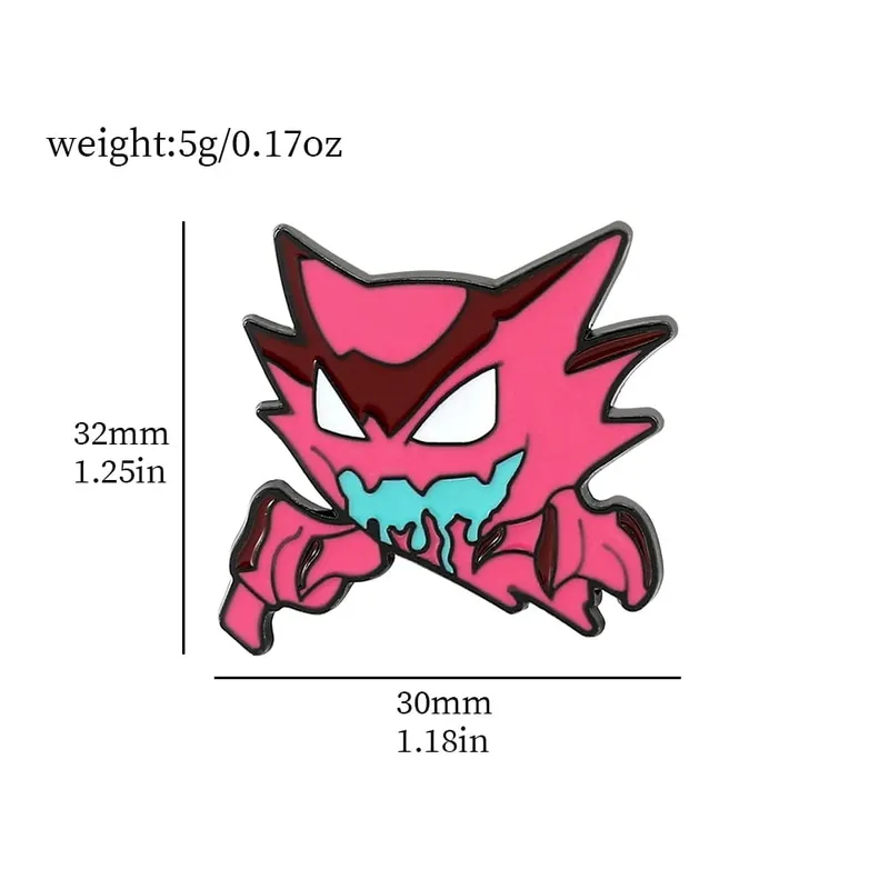 Gengar broches de desenhos animados, alfinetes de lapela esmaltados de anime para mochila, acessórios, coleção de fãs, broches, presentes