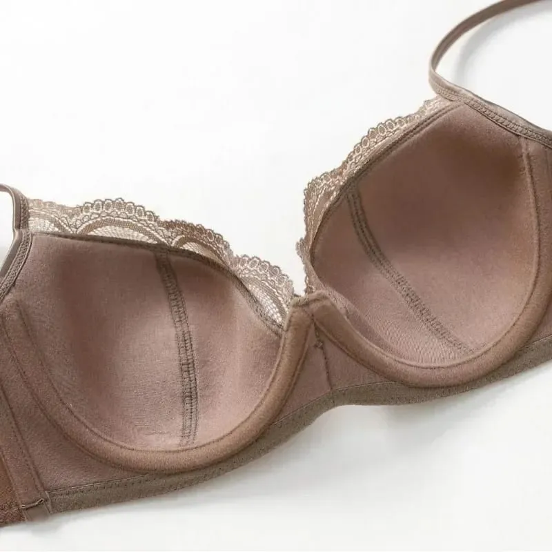 Conjunto de sutiã e cuecas de cetim fino e suave, feminino, verão, decoração de renda sólida, lingerie anti flacidez, sutiã doce, roupa íntima, terno Нижнее Белье