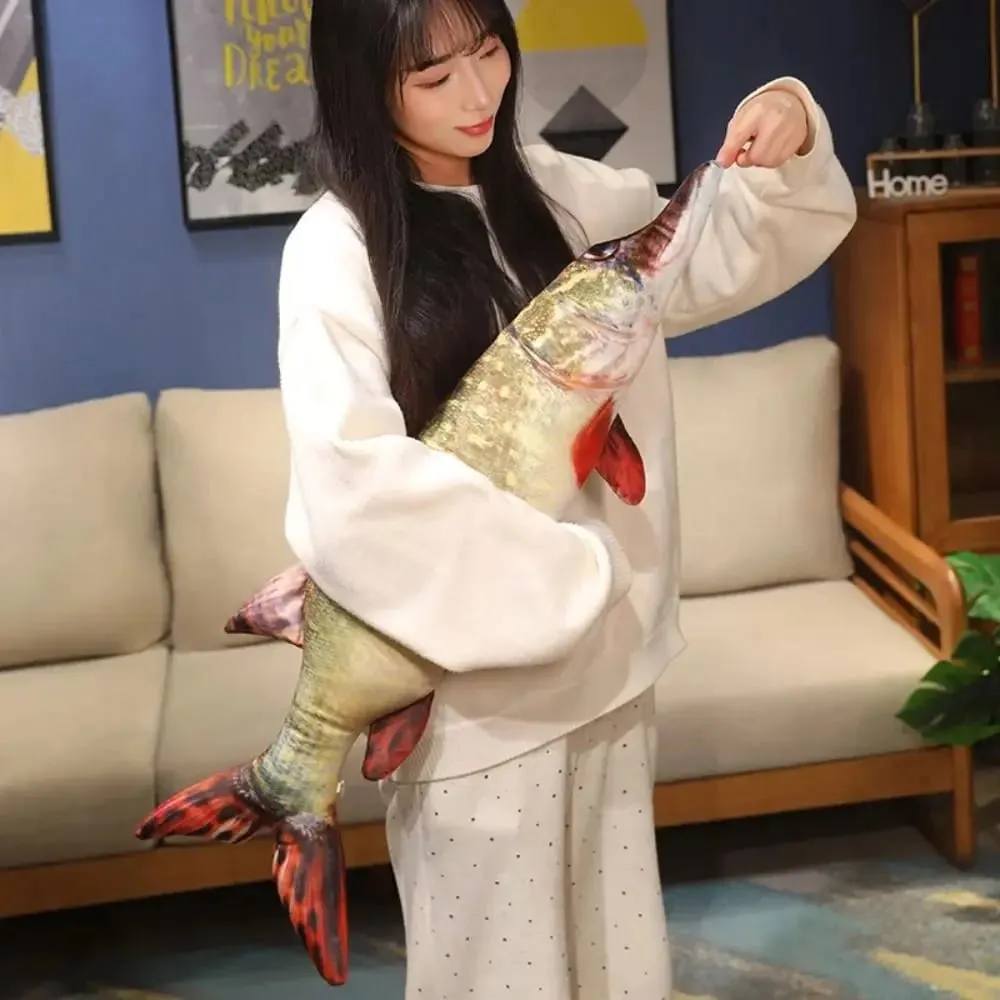 Poleiro simulação peixe travesseiro de pelúcia garoupa recheado dos desenhos animados peixe brinquedo de pelúcia adorável pp algodão peixe anime travesseiro bonecas