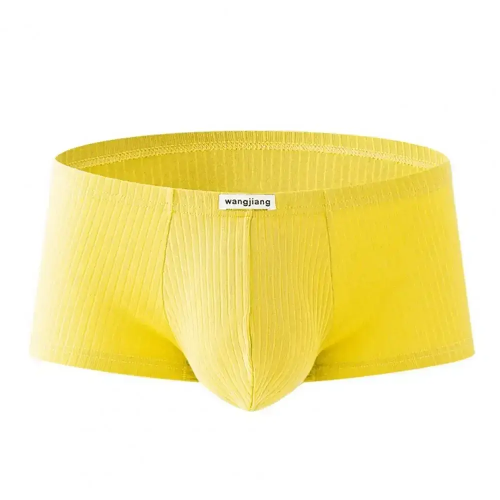 1PCS/3PCS/9PCS Men Boxer Shorts Low-rise Solid Color Ribbed Panties Underpants