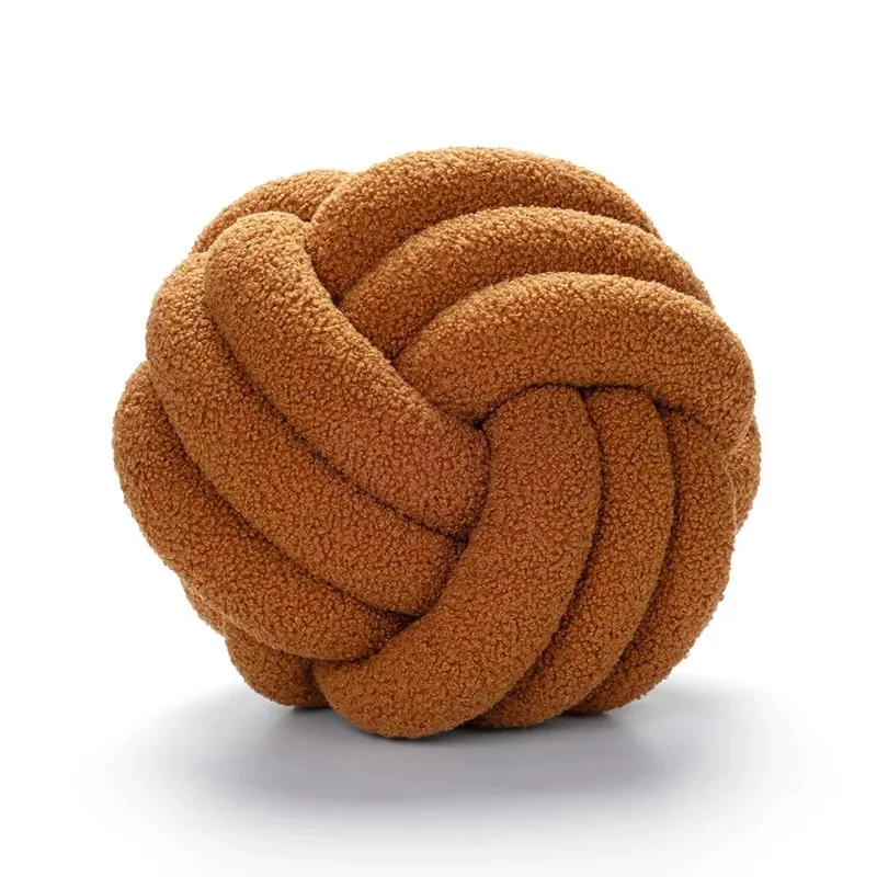 Travesseiro de bola atada para decoração de casa, indeformável, ecológico, bola atada, travesseiro de pelúcia, tecido à mão, bola atada, travesseiro de lance traseiro
