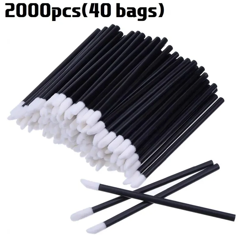 散裝 50/500/2000 支唇刷專業塗抹器批發口紅棒女式唇彩刷化妝工具配件