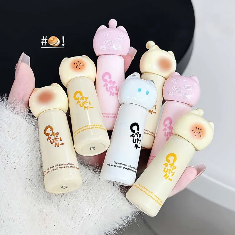 Cute Cat Lip Gloss - Moisturizing Smooth and Long-lasting Lip Glaze - 4 Shades Easy to Apply Lip Stain for Beginners
