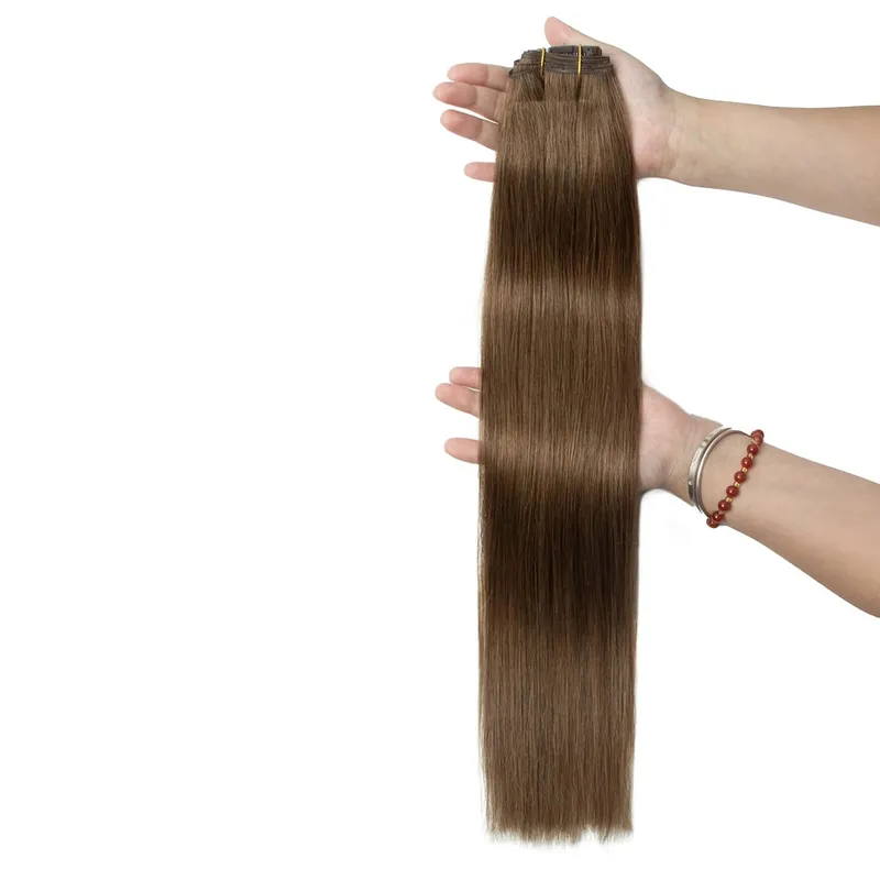 Feminino leve clipe em extensões 7 pçs conjunto invisível fita do plutônio trama injetado plutônio natural cabelo humano 12-24 polegada adicionando comprimento uso — image 9