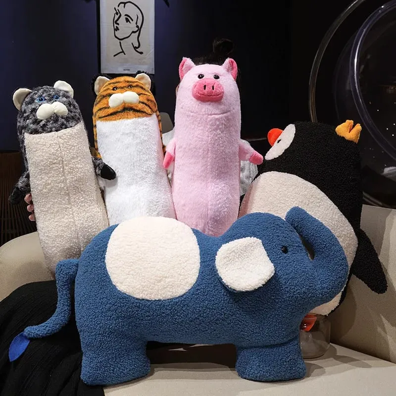 Oreiller en peluche série animaux, léopard, éléphant, pingouin, coussin en peluche, Kawaii, jouet de sommeil, décoration de maison, jouets, cadeaux d'anniversaire — image 3