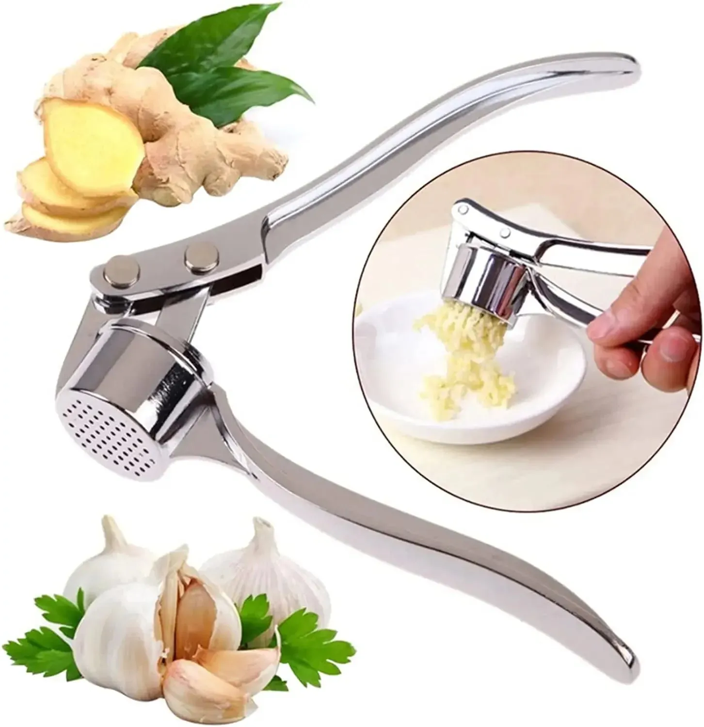 Kitchen Garlic Press Garlic Clips Multi Functional Stainless Steel Manual Pull Efficient Ginger Garlic Crusher Home Utensils