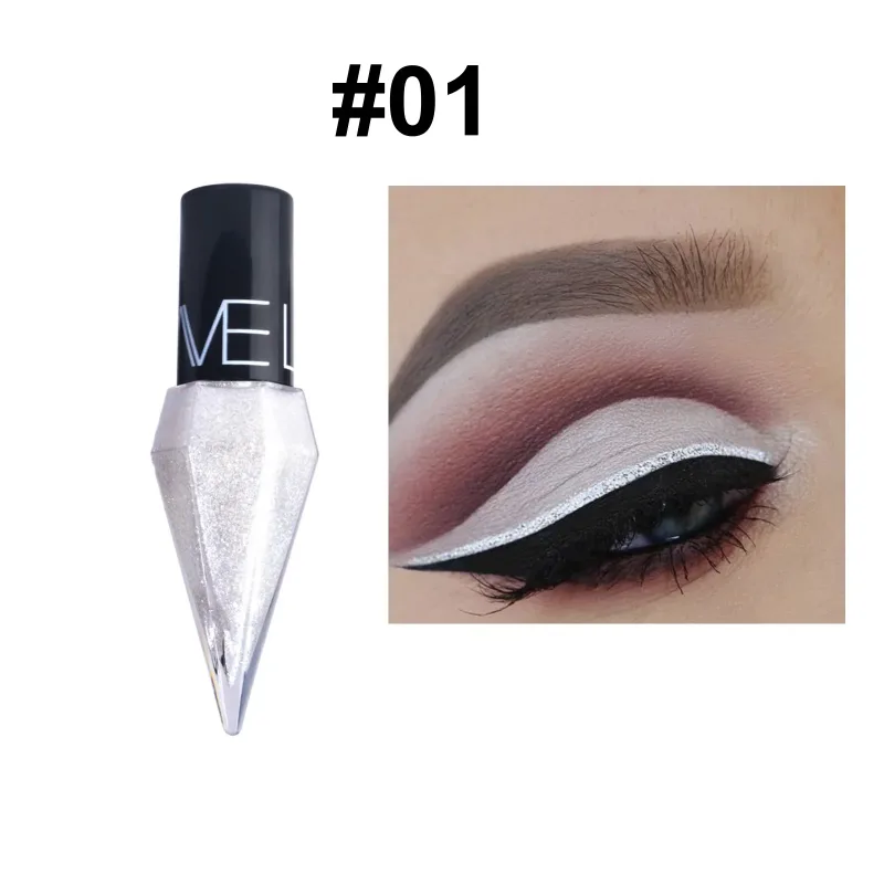 Pearlescent Diamond Liquid Eyeliner Shimmer Waterproof Long Lasting Glitter Silver Color Easy to Wear Eye Pencil Korean Makeup — image 7